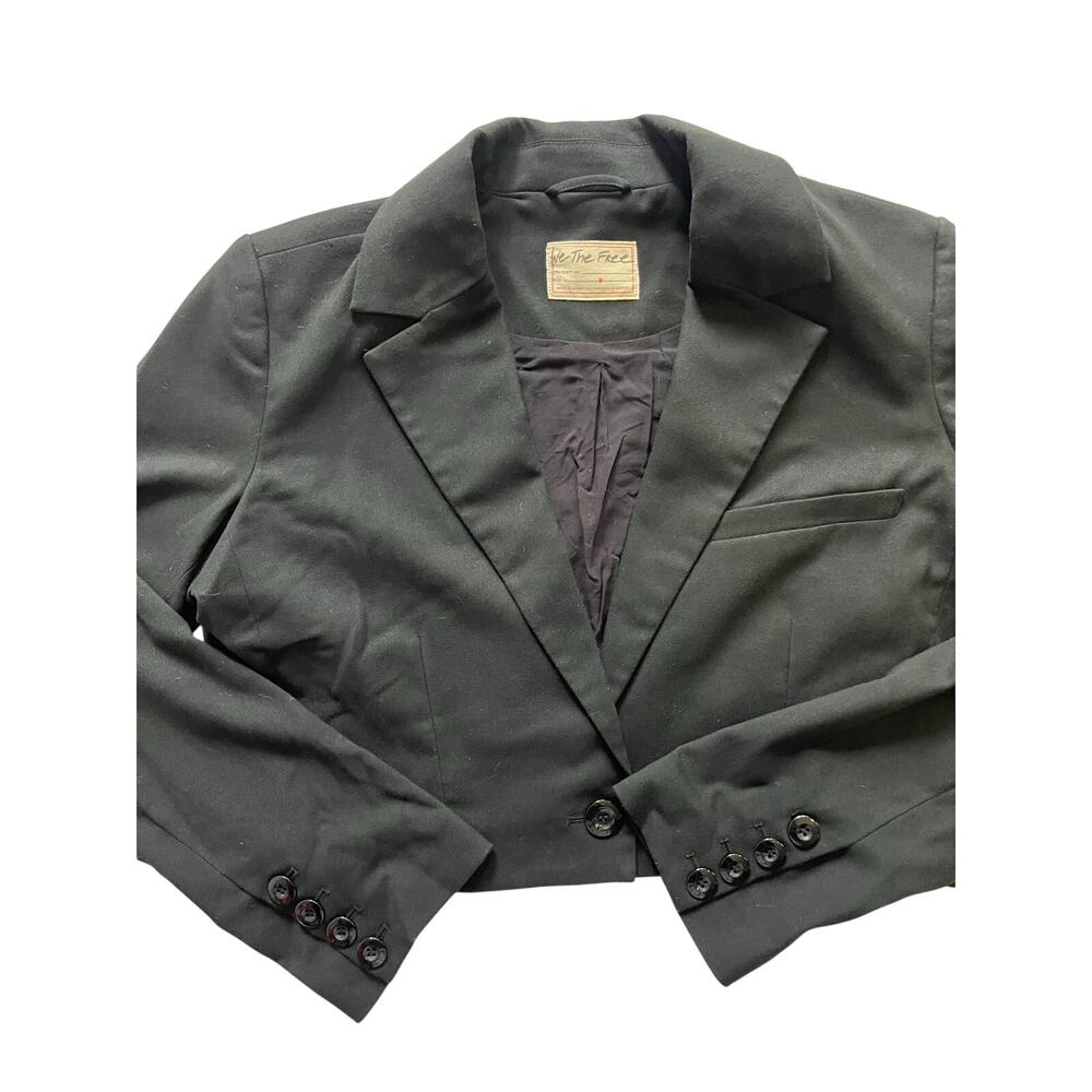 Free People We The Free Block Party Crop Blazer Black Small contemporary office
